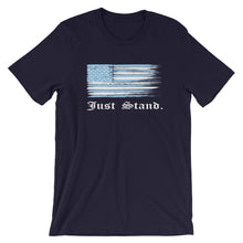 Load image into Gallery viewer, Unisex Short Sleeve Crew Neck T-Shirt | Navy | Contemporary Fit | Distress USA Flag | Sizes: XS - 2XL