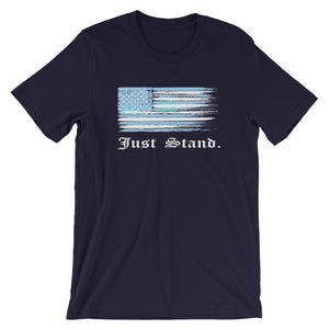 Unisex Short Sleeve Crew Neck T-Shirt | Navy | Contemporary Fit | Distress USA Flag | Sizes: XS - 2XL