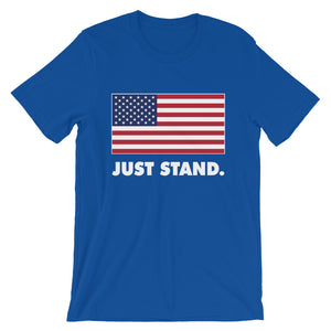 Unisex Short Sleeve Crew Neck T-Shirt | True Royal |  Contemporary Fit | USA Flag | Sizes: S - 4XL