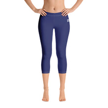 Load image into Gallery viewer, Women&#39;s Performance Capri Leggings | Navy-White | Regular Waist | Just Stand Flag | Sizes: XS - XL