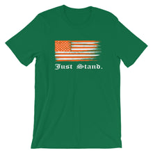 Load image into Gallery viewer, Unisex Short Sleeve Crew Neck T-Shirt | Kelly Green | Contemporary Fit | Distress USA Flag | Sizes: S - 4XL