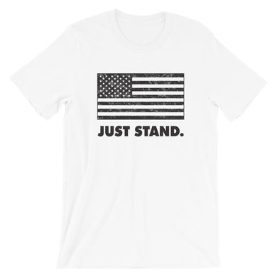 Unisex Short Sleeve Crew Neck T-Shirt | White | Contemporary Fit | Vintage USA Flag | Sizes: XS - 4XL