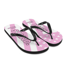 Load image into Gallery viewer, Flip-Flops | Pink-White | Just Stand Flag | Sizes: Men&#39;s 6-11 and Women&#39;s 7-12