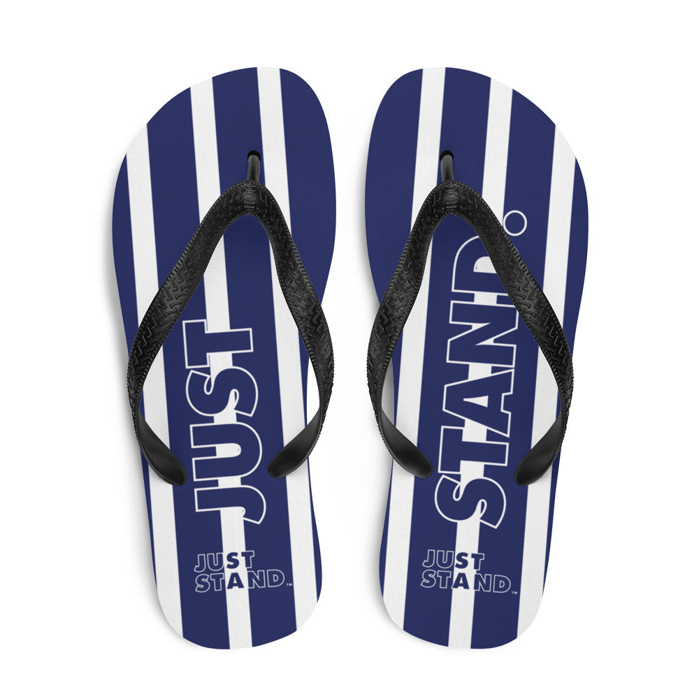 Flip-Flops | Navy-White | Just Stand | Sizes: Men's 6-11 and Women's 7-12