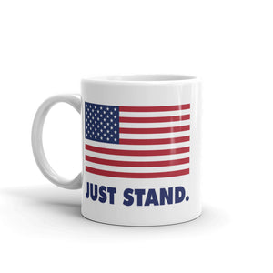 Coffee Mug | White | Just Stand USA Flag | Sizes: 11 oz. and 15 oz.