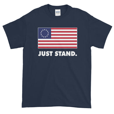 Men's Short Sleeve Crew Neck 6 oz. T-Shirt | Navy | Classic Fit | Betsy Ross Flag | Sizes: S - 5XL