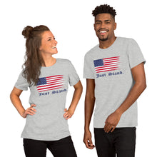 Load image into Gallery viewer, Unisex Short Sleeve Crew Neck T-Shirt | Athletic Heather | Contemporary Fit | Distress USA Flag | Sizes: S - 4XL