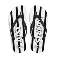 Load image into Gallery viewer, Flip-Flops | White-Black | Just Stand | Sizes: Men&#39;s 6-11 and Women&#39;s 7-12