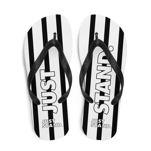 Flip-Flops | White-Black | Just Stand | Sizes: Men's 6-11 and Women's 7-12