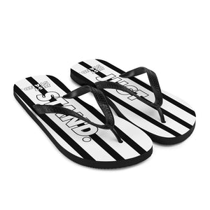 Flip-Flops | White-Black | Just Stand | Sizes: Men's 6-11 and Women's 7-12