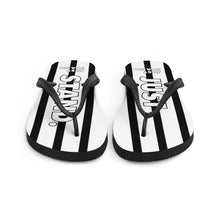 Load image into Gallery viewer, Flip-Flops | White-Black | Just Stand | Sizes: Men&#39;s 6-11 and Women&#39;s 7-12