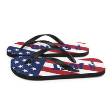 Load image into Gallery viewer, Flip-Flops | Red-White-Blue | Just Stand Flag | Sizes: Men&#39;s 6-11 and Women&#39;s 7-12