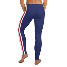 Load image into Gallery viewer, Women&#39;s Performance Leggings | Navy - Red-White Stripes | Regular Waist | Just Stand Flag | Sizes: XS - XL