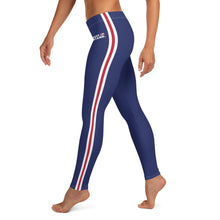 Load image into Gallery viewer, Women&#39;s Performance Leggings | Navy - Red-White Stripes | Regular Waist | Just Stand Flag | Sizes: XS - XL