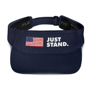 Performance Visor | Navy | Adjustable | Just Stand USA Flag | One Size Fits Most