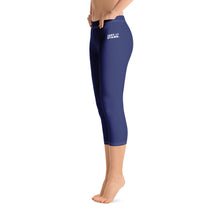 Load image into Gallery viewer, Women&#39;s Performance Capri Leggings | Navy | Regular Waist | Just Stand Flag | Sizes: XS - XL