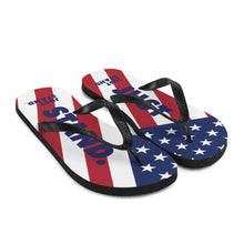 Load image into Gallery viewer, Flip-Flops | Red-White-Blue | Just Stand Flag | Sizes: Men&#39;s 6-11 and Women&#39;s 7-12