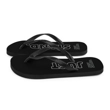 Load image into Gallery viewer, Flip-Flops | Black | Just Stand | Sizes: Men&#39;s 6-11 and Women&#39;s 7-12