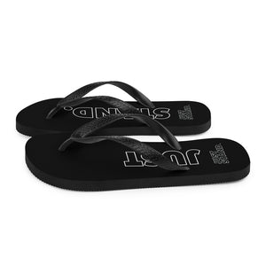 Flip-Flops | Black | Just Stand | Sizes: Men's 6-11 and Women's 7-12