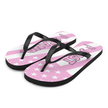 Load image into Gallery viewer, Flip-Flops | Pink-White | Just Stand Flag | Sizes: Men&#39;s 6-11 and Women&#39;s 7-12