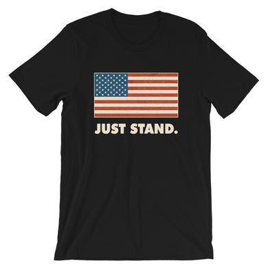 Unisex Short Sleeve Crew Neck T-Shirt | Black | Contemporary Fit | Vintage USA Flag | Sizes: XS - 4XL