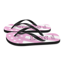 Load image into Gallery viewer, Flip-Flops | Pink-White | Just Stand Flag | Sizes: Men&#39;s 6-11 and Women&#39;s 7-12