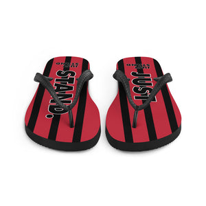 Flip-Flops | Black-Red | Just Stand | Sizes: Men's 6-11 and Women's 7-12