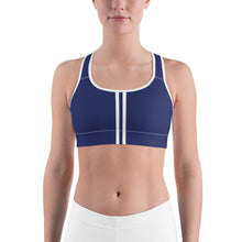 Load image into Gallery viewer, Women&#39;s Performance Sports Bra | Navy | Scoop Neck - Racerback | Just Stand | Sizes: XS - 2XL