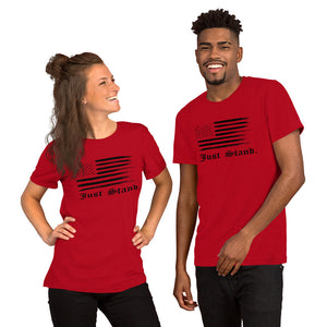 Unisex Short Sleeve Crew Neck T-Shirt | Red | Contemporary Fit | Distress USA Flag | Sizes: S - 4XL