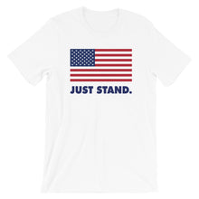 Load image into Gallery viewer, Unisex Short Sleeve Crew Neck T-Shirt | White | Contemporary Fit | USA Flag | Sizes: XS - 4XL