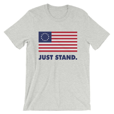 Unisex Short Sleeve Crew Neck T-Shirt | Athletic Heather | Contemporary Fit | Betsy Ross Flag | Sizes: S - 4XL