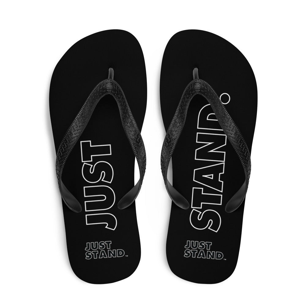 Flip-Flops | Black | Just Stand | Sizes: Men's 6-11 and Women's 7-12