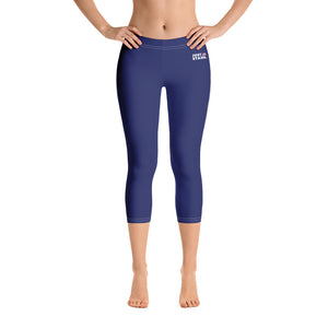 Women's Performance Capri Leggings | Red-White | Regular Waist | Just Stand Flag | Sizes: XS - XL