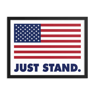 Framed Poster | Just Stand USA Flag | Size: 18