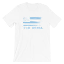 Load image into Gallery viewer, Unisex Short Sleeve Crew Neck T-Shirt | White | Contemporary Fit | Distress USA Flag | Sizes: XS - 4XL