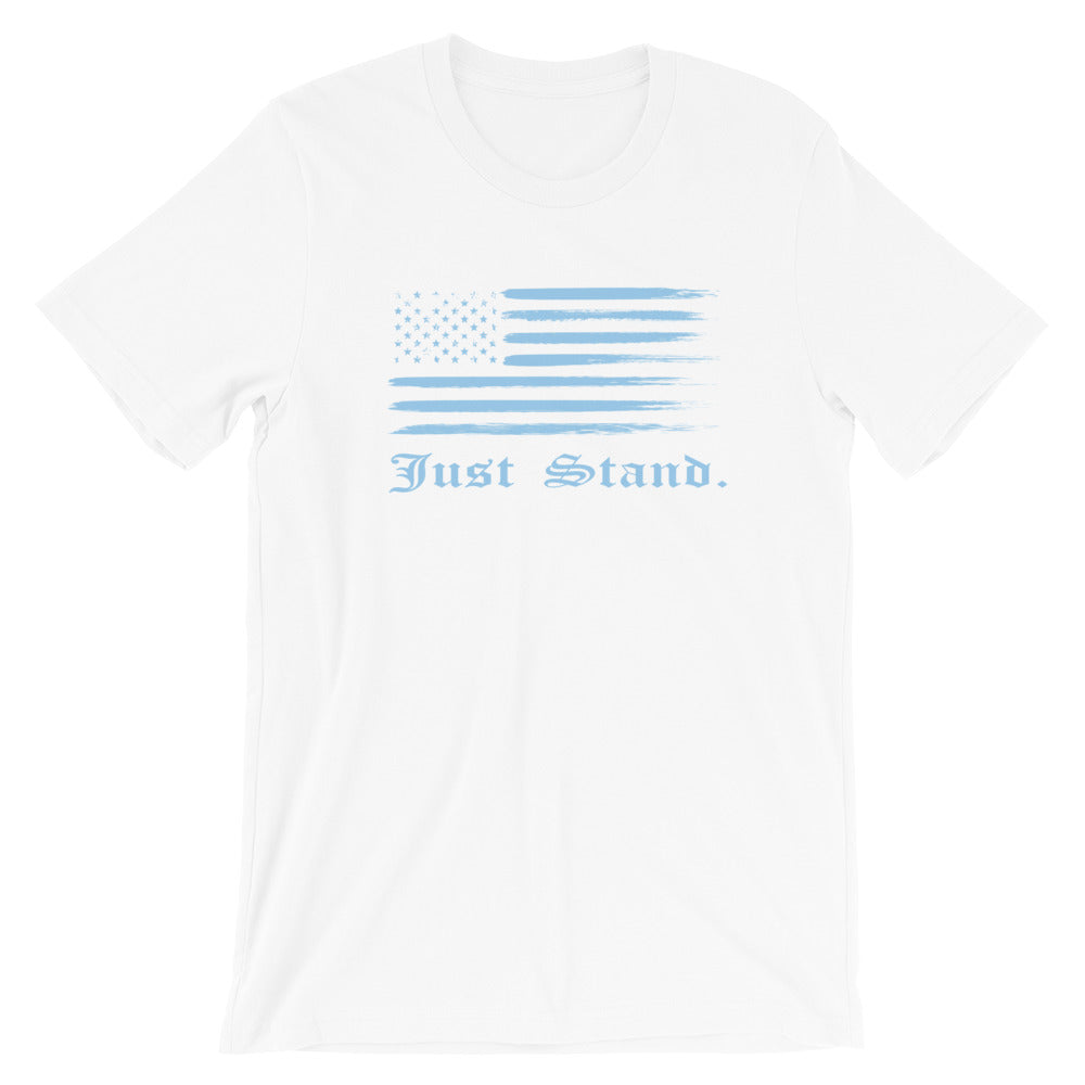 Unisex Short Sleeve Crew Neck T-Shirt | White | Contemporary Fit | Distress USA Flag | Sizes: XS - 4XL