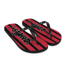 Load image into Gallery viewer, Flip-Flops | Black-Red | Just Stand | Sizes: Men&#39;s 6-11 and Women&#39;s 7-12