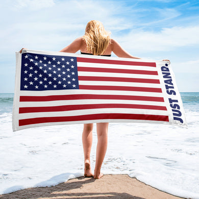 Beach Towel | Red-White-Blue | Just Stand USA Flag | One Size: 30”x60”