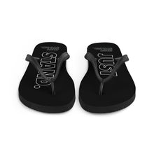 Load image into Gallery viewer, Flip-Flops | Black | Just Stand | Sizes: Men&#39;s 6-11 and Women&#39;s 7-12