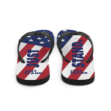 Load image into Gallery viewer, Flip-Flops | Red-White-Blue | Just Stand Flag | Sizes: Men&#39;s 6-11 and Women&#39;s 7-12