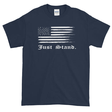 Men's Short Sleeve Crew Neck 6 oz. T-Shirt | Navy | Classic Fit | Distress USA Flag | Sizes: S - 5XL