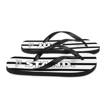 Load image into Gallery viewer, Flip-Flops | White-Black | Just Stand | Sizes: Men&#39;s 6-11 and Women&#39;s 7-12