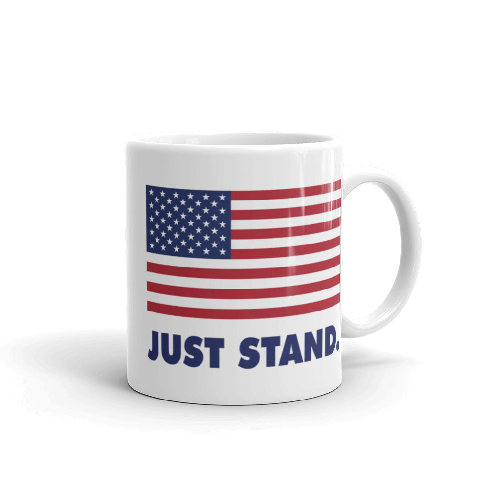 Coffee Mug | White | Just Stand USA Flag | Sizes: 11 oz. and 15 oz.