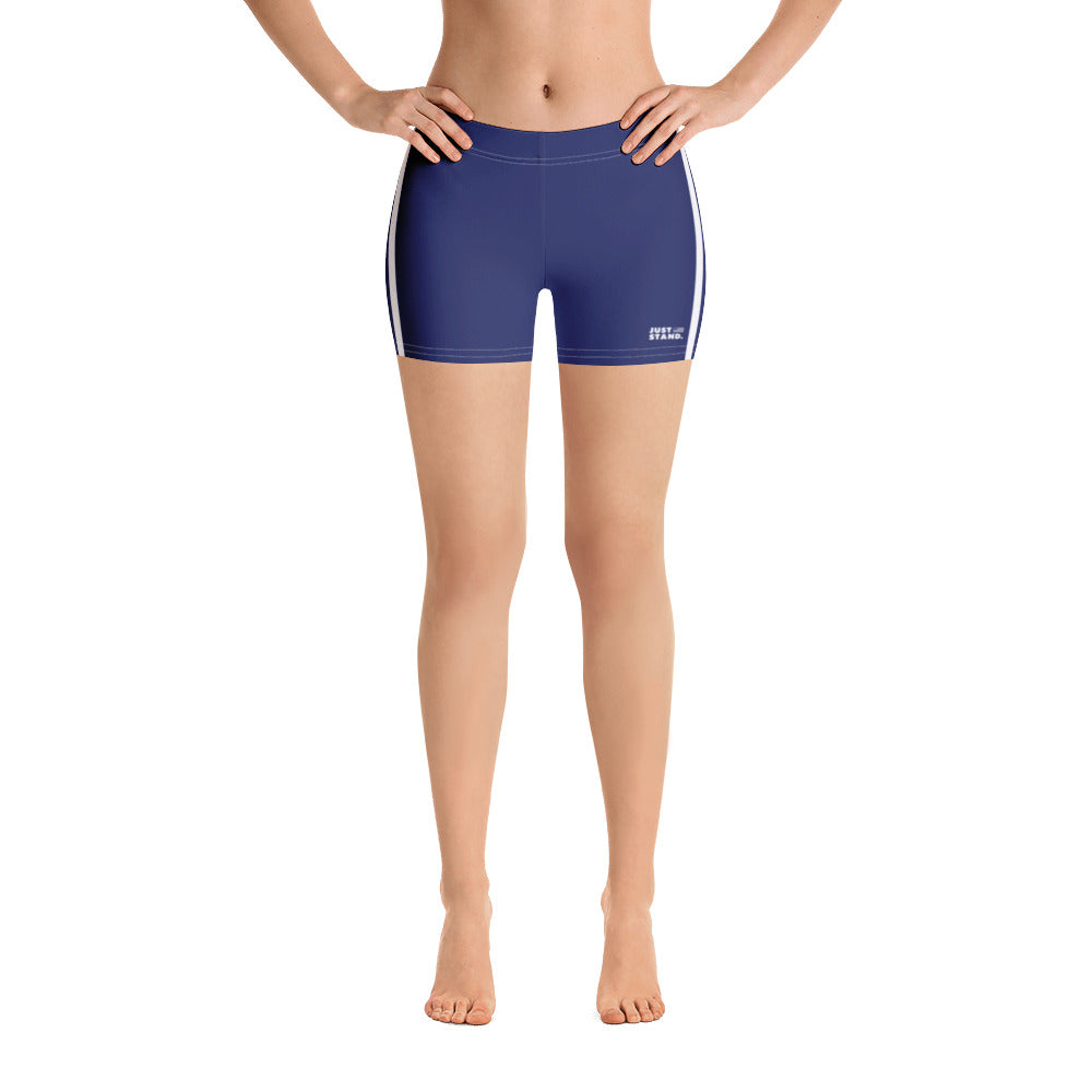 Women's Performance Flex Shorts | Navy-White | Regular Waist | Just Stand Flag | Sizes: XS - 3XL