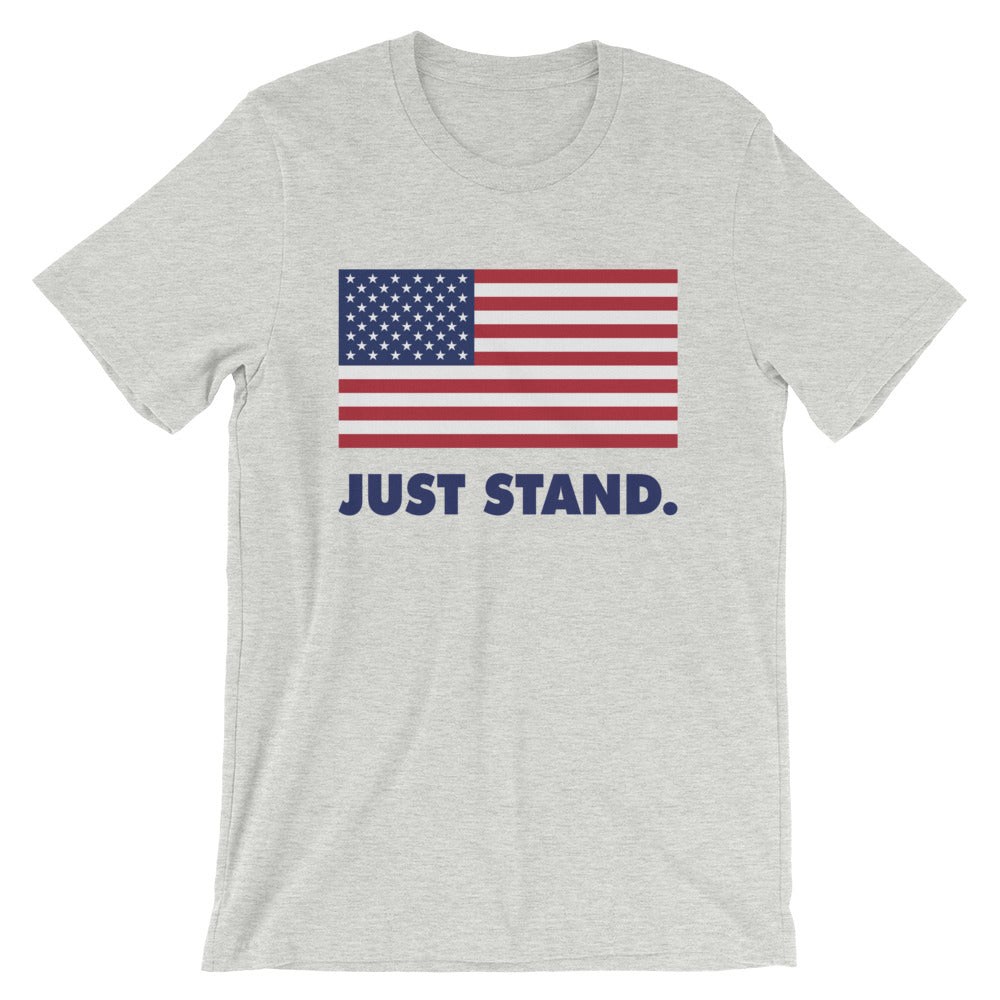 Unisex Short Sleeve Crew Neck T-Shirt | Athletic Heather | Contemporary Fit | USA Flag | Sizes: S - 4XL